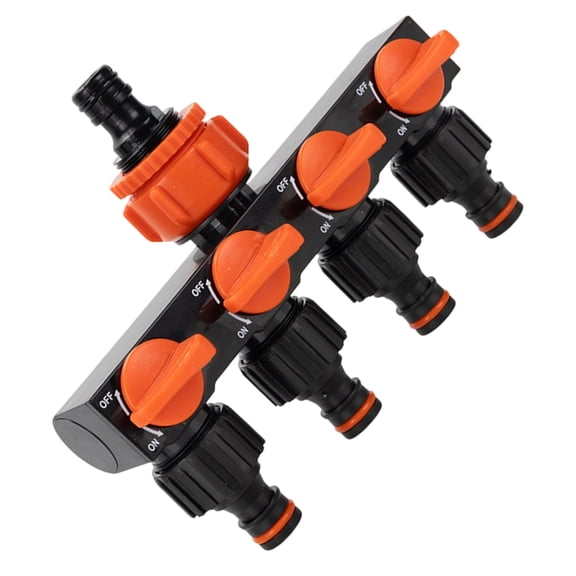 Efficient Flows Regulator Splitter 4 Outputs With Individual Control Valves for Home and Gardening Use