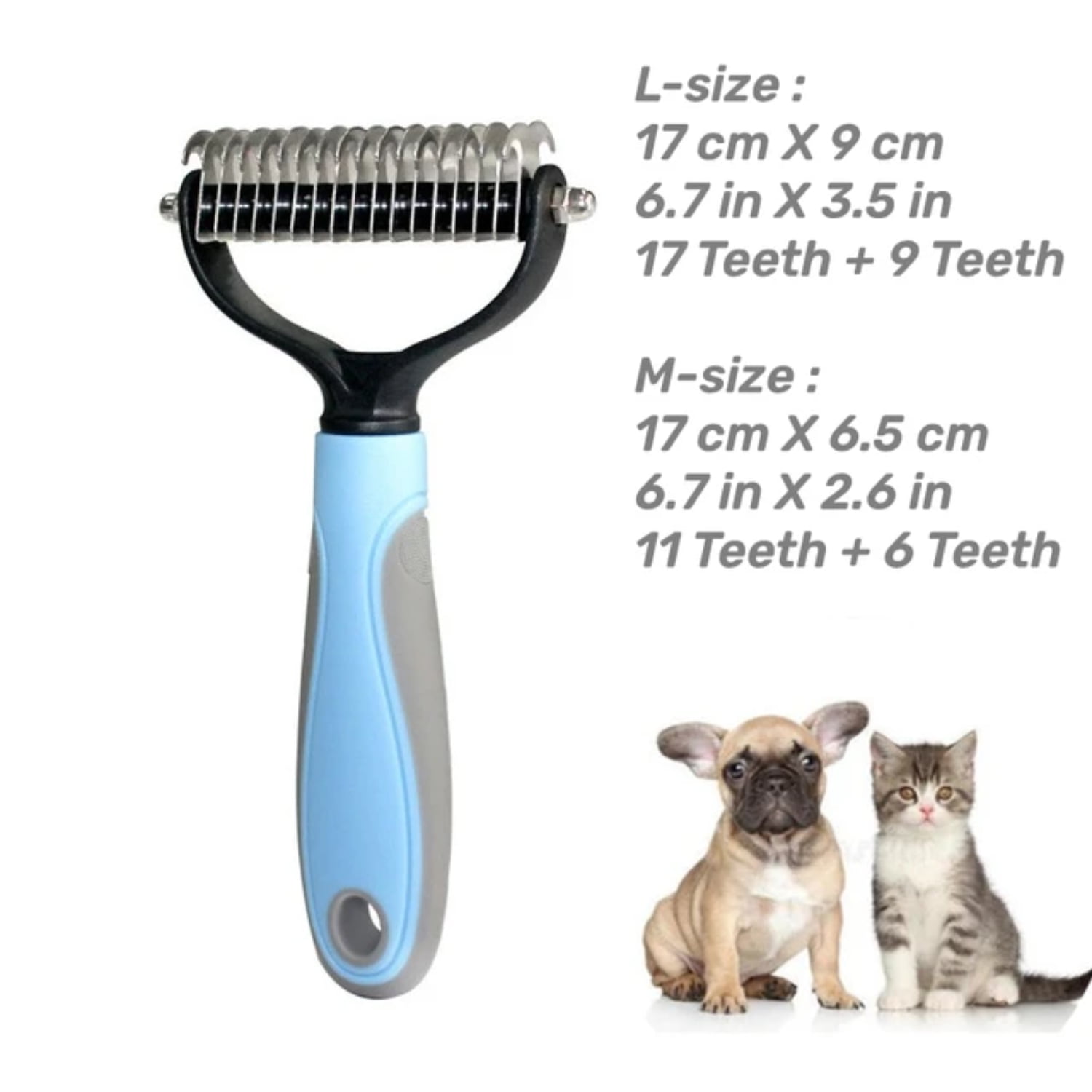 Efficient and Gentle Pet Grooming Brush TwoSided Stainless Steel