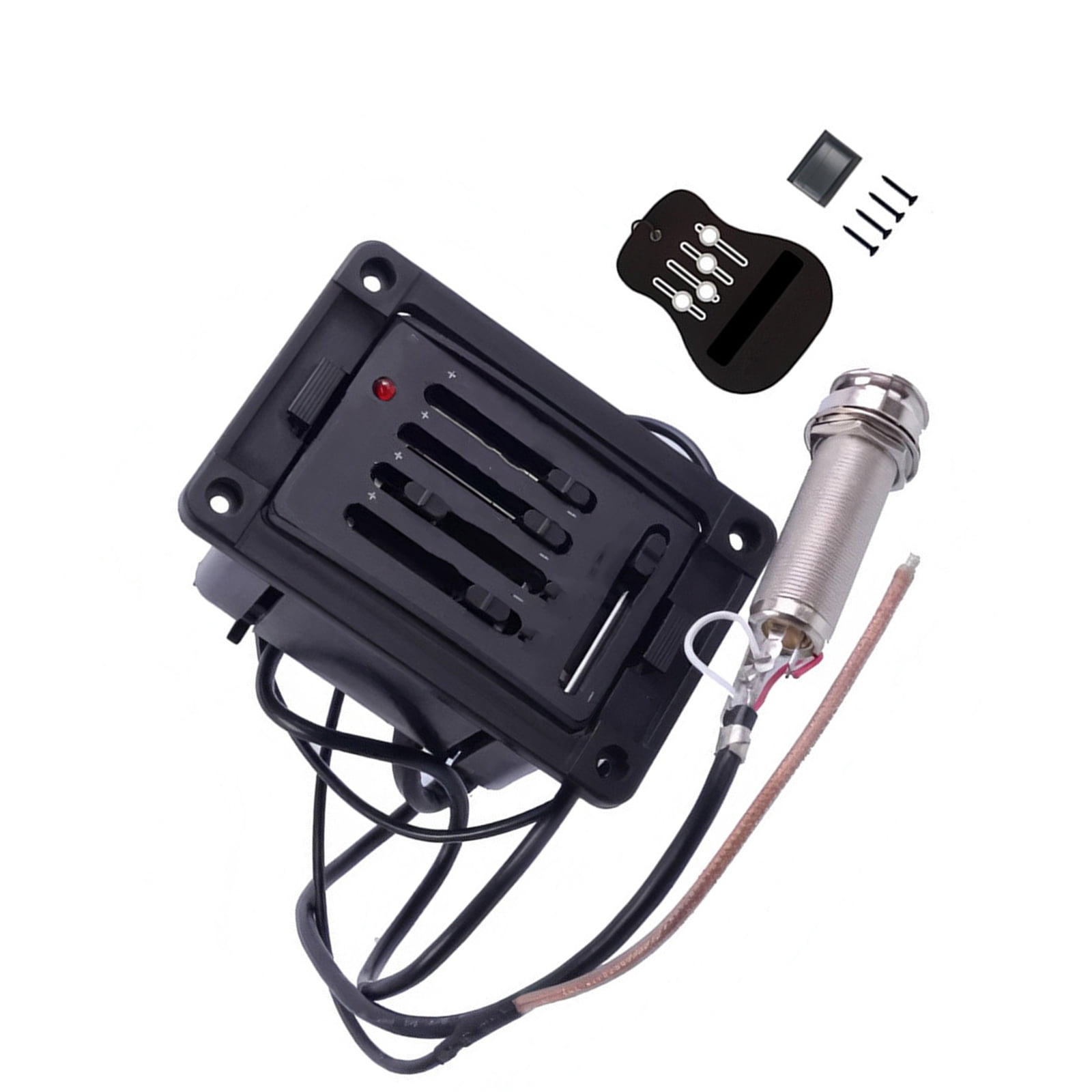 Multifuntional Acoustic Guitar Pickup Systems Integrated Tuner Rechargeable Preamp with 90h Life Plastic Housing