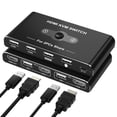 thumbnail image 1 of HDMI KVM Switch 2 Port, 2 Computers 1 Monitor, 4K@60Hz, 4 USB 3.0 Ports, Share Keyboard Mouse Printer for PC Mac Laptop, 1 of 8