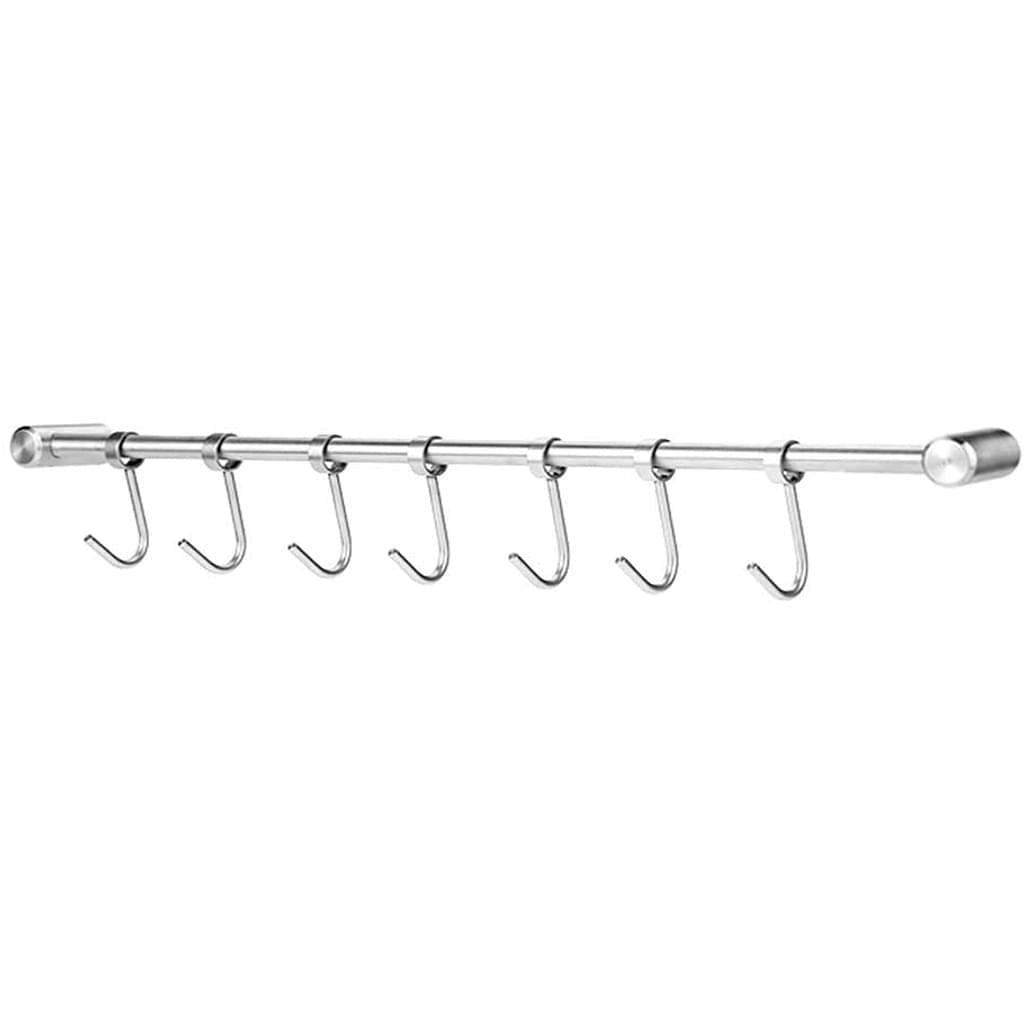 40cm Kitchen Hook Pot Rack Wall Mounted Hanging Utensil Rack With 6 Sliding Hooks For Kitchen Storage Collection Pans Cookware Towel Spoon