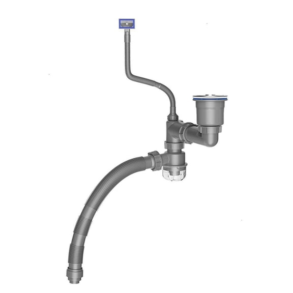 Efficient Kitchen Sink Drain Pipe Set With Space Saving Designs and Clear Backflow Preventer Sturdy Materials