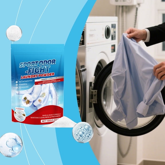 Efficient Laundry Active Enzyme Clothes Stain Remover,Enzyme Laundry Booster Odor Remover,To Oil Stains Strong Clean Dirt Stubborn Stains,100g