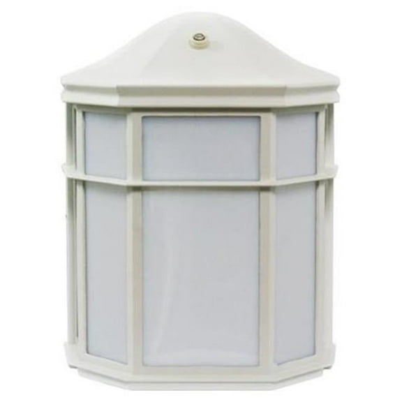 Efficient Lighting EL-158-109E26LED-W Timeless Outdoor Wall Pack Die Cast Aluminum Powder Coated White Acrylic Lens with Built-in photocell Energy Star Qualified