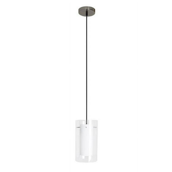 Efficient Lighting EL-506-123-WHT Contemporary 1-Light Pendant Fixture with Clear Outer Glass and White Inner Glass
