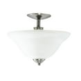 thumbnail image 1 of Efficient Lighting EL-830-209E26LED Contemporary Semi Flush Ceiling Light  Brushed Nickel Finish with Alabaster Glass  Energy Star Qualified, 1 of 1