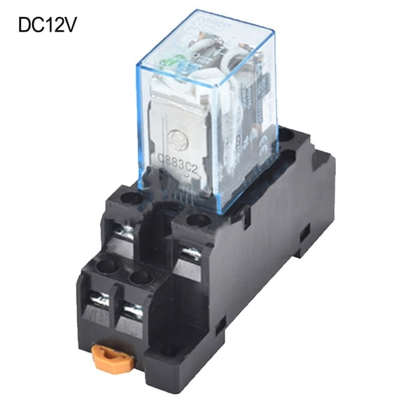 Efficient Ly2Nj Din Rail Small Electromagnetic Relay Coil Power Relay With Socket Base Dc12V Dc24V Ac24V Ac110V Ac220V (1Pc)