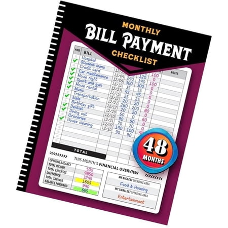 Efficient Monthly Bill Management Book 48 Months for Tracking and Payments to Enhances Financial Efficiency