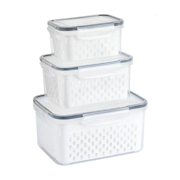 Efficient Plastic Holders Dishwasher Safe Container With Double Layer Design for Freshness Produce and Leftovers