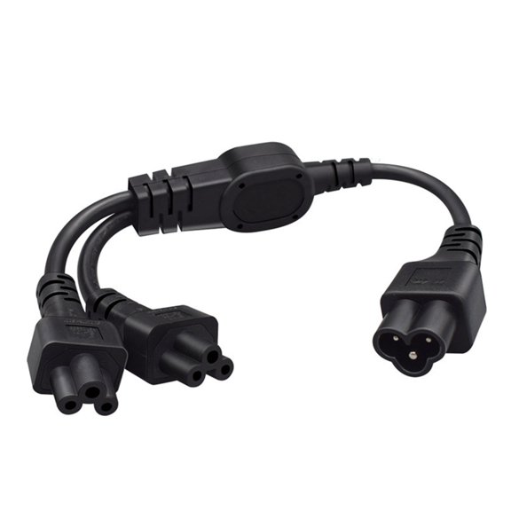 Efficient Power Sharing Cable 0.3Meter C6S Input To 2XC5 Output For Simultaneous Charging Of Multiple Devices