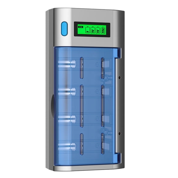 Efficient Rechargeable Battery Charge 4 Slots Battery Charging Dock LCD Display