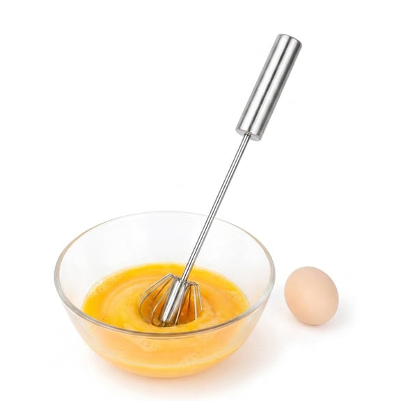 Efficient Semi-auto Egg Beater - Food-grade SS, 32cm Anti-splash, 2X Speed, Cordless Kitchen Tool