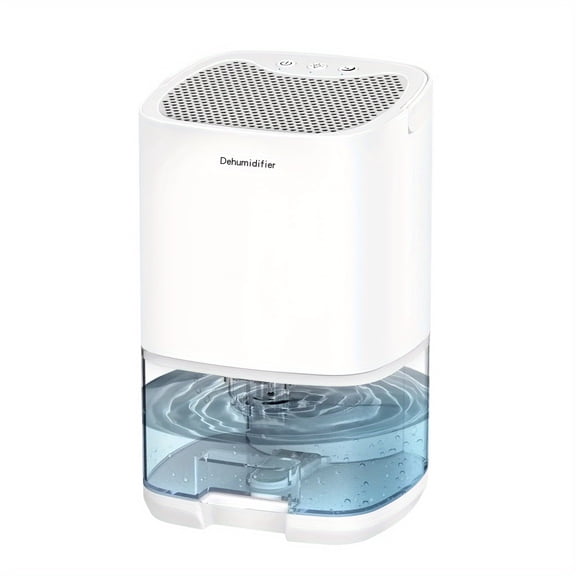 Efficient Silent Small Dehumidifier, 7 Color Ambient Night Light, Space Saving Humidity Remover for Home Bedroom Basement