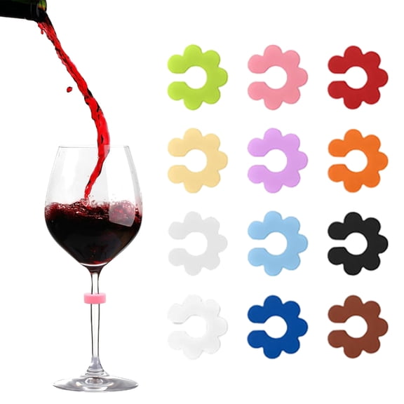 Efficient Silicone Wine Glass Identifiers Dishwasher Safe Cup Markers For Event