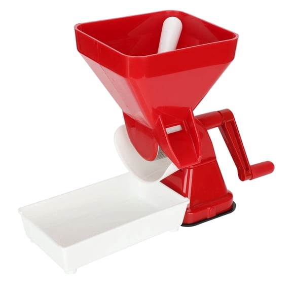 Efficient Tomato Press, Stainless Steel Mesh, For Pulp Separation, Dual Utility, Easy To Use, With Suction Base, Red, Ideal For Quick Sauce Preparation