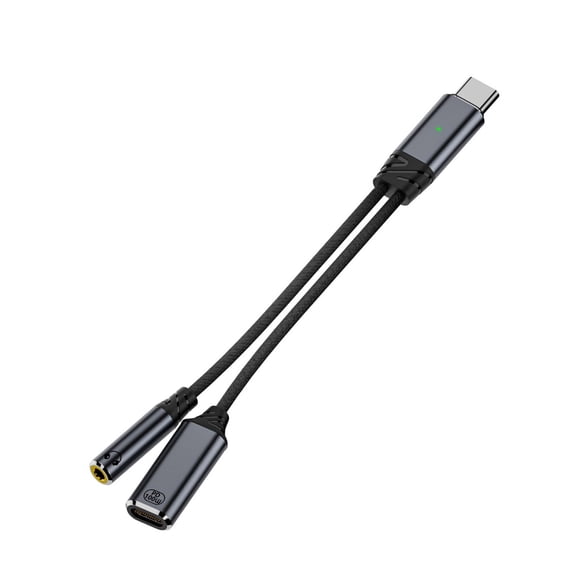 Efficient USB C to 3.5mm Adapter Double Function Headsets and Charging Cable for Type C Accessories Wide Compatibility