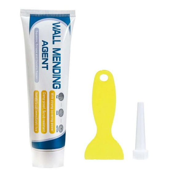 Efficient Wall Repair Kit - Easy to Use Mending Cream for Quick Fixes, Waterproof Patch Solution with Scraper and Nozzle