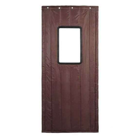 Efficient Warmth And Insulation Large Cold Wind Door Curtain Coffee Cotton Material 87.8 X 43.3 Inches Commercial Home Dual Use Metal Ring Hanging Windproof Curtain