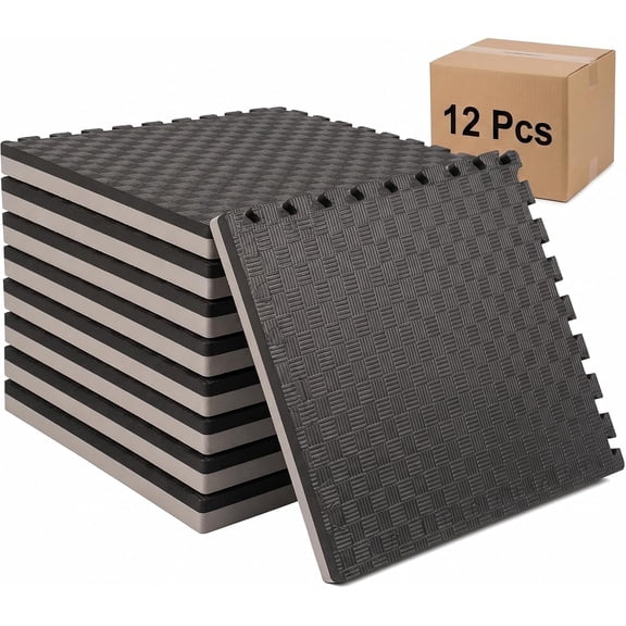 Efficraft Interlocking Foam Mat Tiles 1.5 inch Thick EVA Tatami Surface Reversible Design for Mma Bjj Wrestling Training