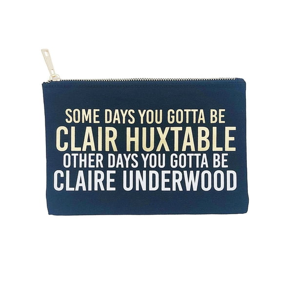 Effie's Paper Clair Huxtable/Claire Underwood Makeup Bag Pouch, Black and Gold