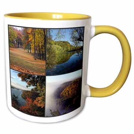3drose, Effigy Mounds National Park Collage, 11oz Two-tone Yellow Mug