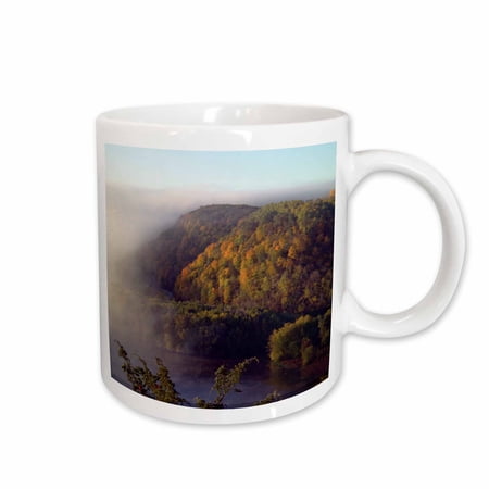 3drose, Effigy Mounds National Park Fog Over Upper Mississippi River, 11oz Mug
