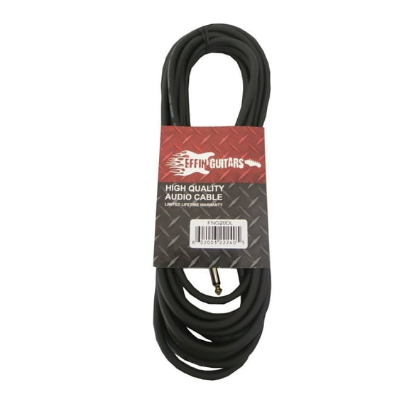 Effin Guitars Model FNG20DL 20FT Deluxe 1/4" to 1/4" Plug Instrument Cable