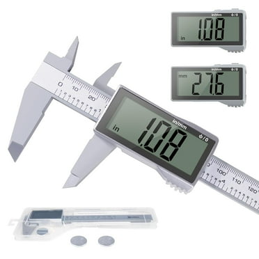 EfforPrac Plastic Digital Caliper 6 Inch,±0.01''/0.2mm Calipers with Large LCD Screen,Inch/Millimeter Conversion, Auto-off Feature for 3D Printing, Jewelers, Woodworkers