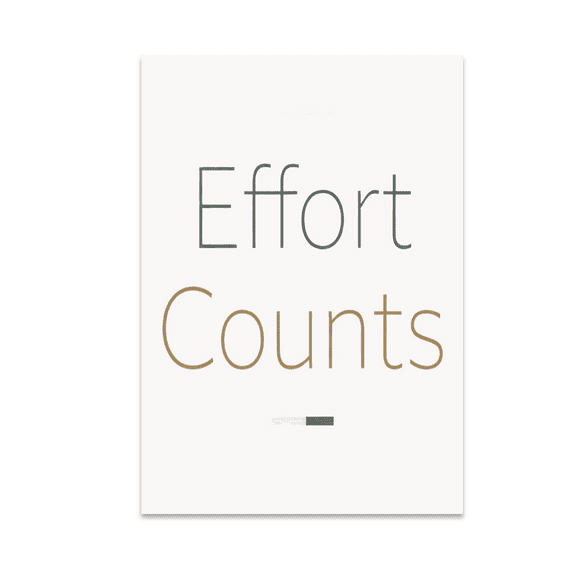 Effort Counts Typography Art - Minimalist Decor - 13x19 Poster Print