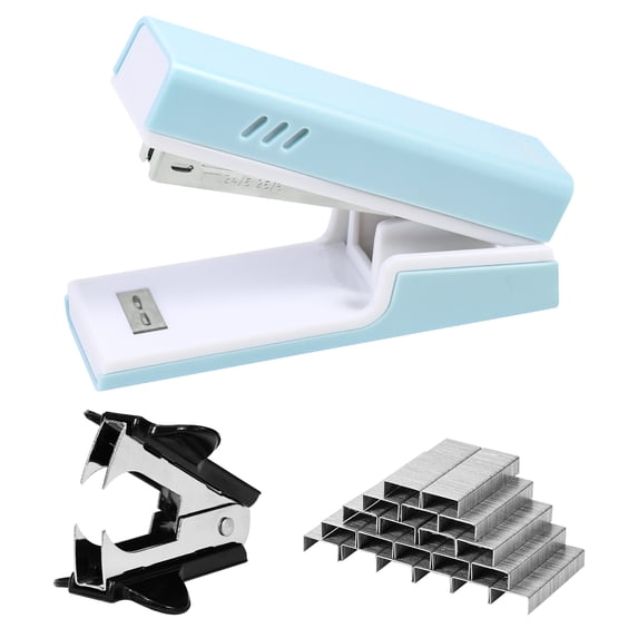 Effort Saving Desktop Stapler, One Touch Stapling, Easy to Load Ergonomic Stapler; Includes 1000 Staples and Staple Remover, 20 Sheet Capacity (blue)