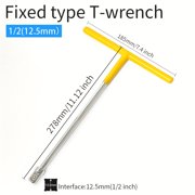 Effort-Saving T-Shaped Interchangeable Socket Wrench 12.7Mm, T-Shaped Cross Handle with Interchangeable Heads, Multifunctional Combination Set