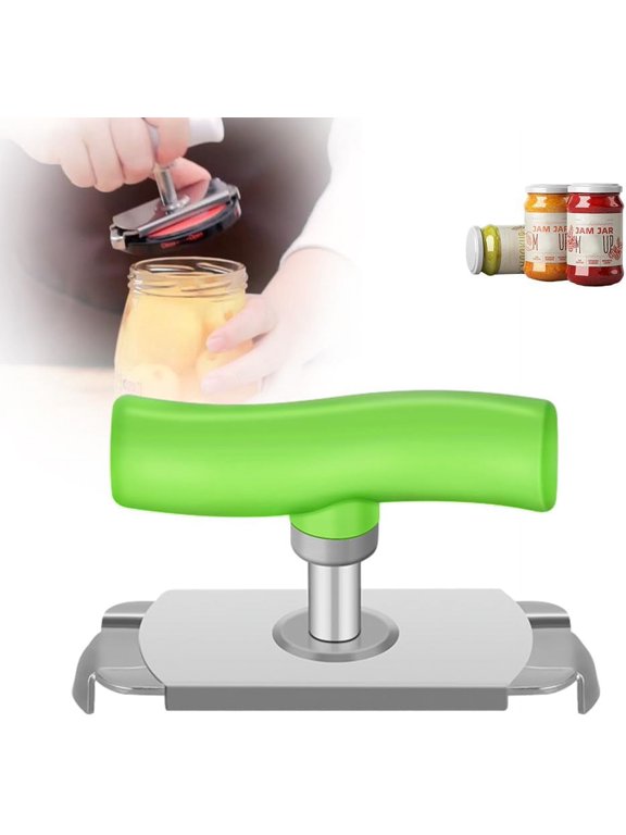 Effortless Arthritis Jar Opener, 2024 Upgraded Easy Open Adjustable Grip Jar Opener, Stainless Steel Can Opener Bottle Tin Cap for Seniors Quick Opening Tool for Cooking Everyday Use, Green