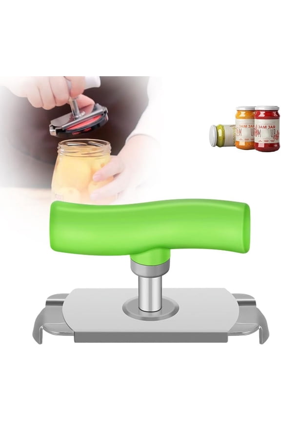 Effortless Arthritis Jar Opener, 2024 Upgraded Easy Open Adjustable Grip Jar Opener, Stainless Steel Can Opener Bottle Tin Cap for Seniors Quick Opening Tool for Cooking Everyday Use, Green