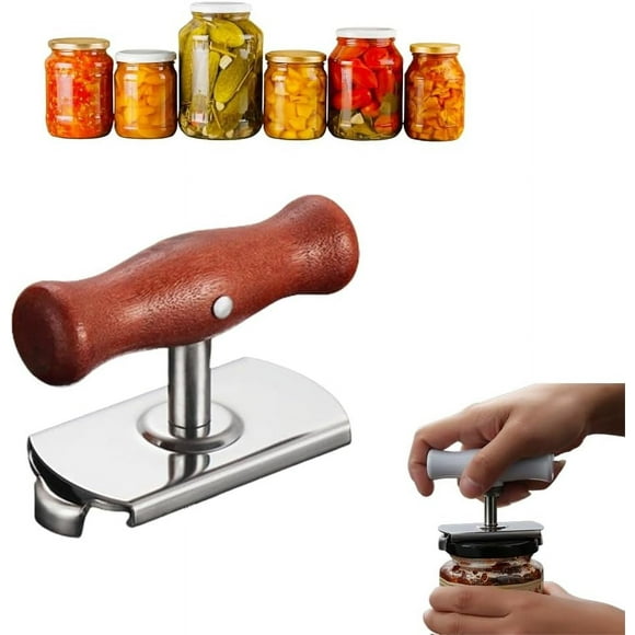 Effortless Arthritis Jar Opener, Jar Opener for Weak Hands, Easy Open Adjustable Grip Jar Opener for Seniors Arthritis Elderly to Open Jar Easily (Brown)