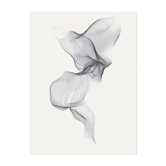 Effortless Beauty: Minimalist Flower Line Art - Line Drawing Abstract Line Art Minimalist Modern Art Black and White Geometric Surrealism Unframed Wall Art Print 12 x 16 inches