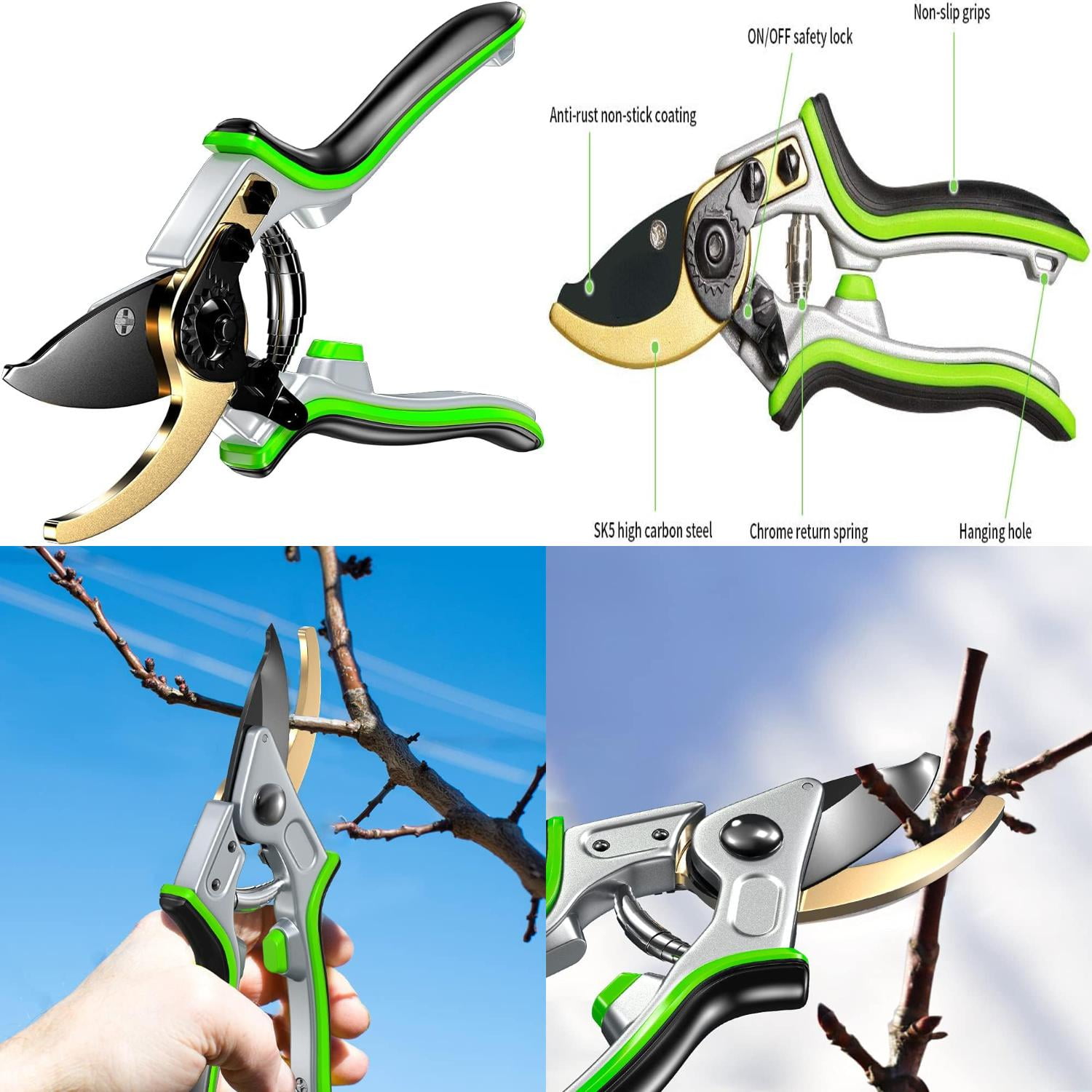Effortless Cuts with Gray Professional Heavy Duty Tree Trimmers