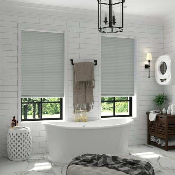 Effortless Daylight Management: Solar Powered Motorized Cellular Shades for Your Windows Grey 35 x 72