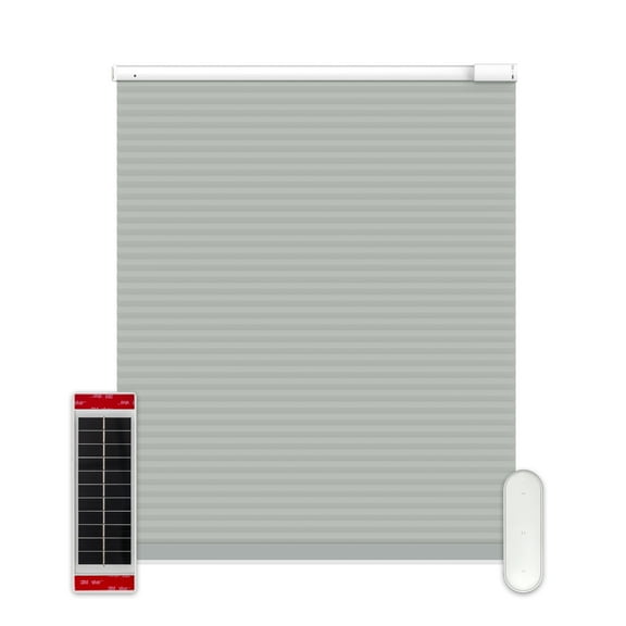 Effortless Daylight Management: Solar Powered Motorized Cellular Shades for Your Windows Grey 39 x 72