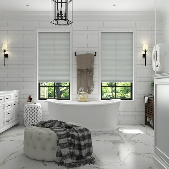 Effortless Daylight Management: Solar Powered Motorized Cellular Shades for Your Windows Grey 46 x 72