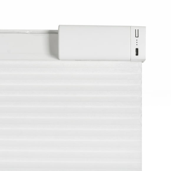 Effortless Daylight Management: Solar Powered Motorized Cellular Shades for Your Windows White 35 x 72