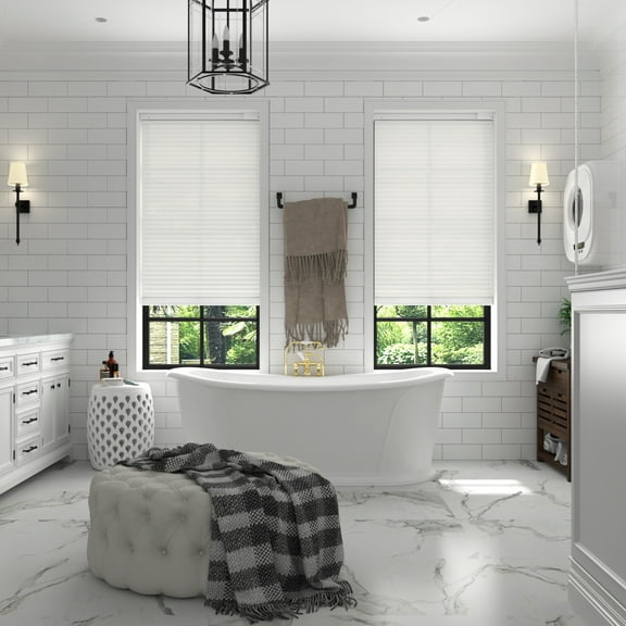 Effortless Daylight Management: Solar Powered Motorized Cellular Shades for Your Windows White 39 x 72