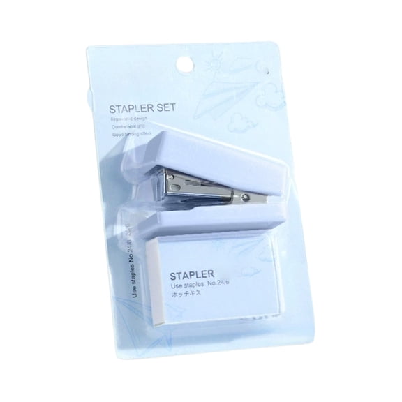Effortless Desktop Stapler, Heavy Duty Stapler with Staples, 40-50 Sheet Capacity, One Finger, No Effort for Classroom, Office Or Desk Use,Blue
