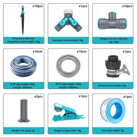 Effortless Drip Irrigation Kit With Quick-Connect System : Adjustable Nozzles