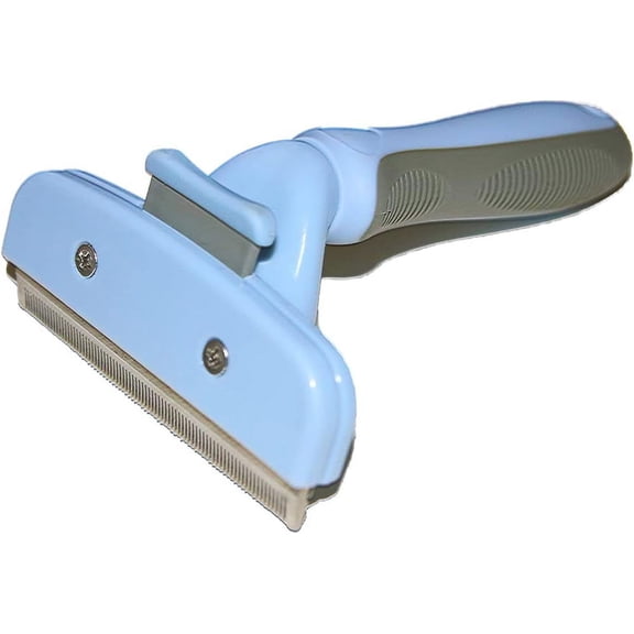 Effortless Grooming Solution, Undercoat Rake for Pets with Rounded Stainless-Steel Blade, Ergonomically Designed Non-Slip Rubber Handle, for Short & Long Hair Cats & Dogs