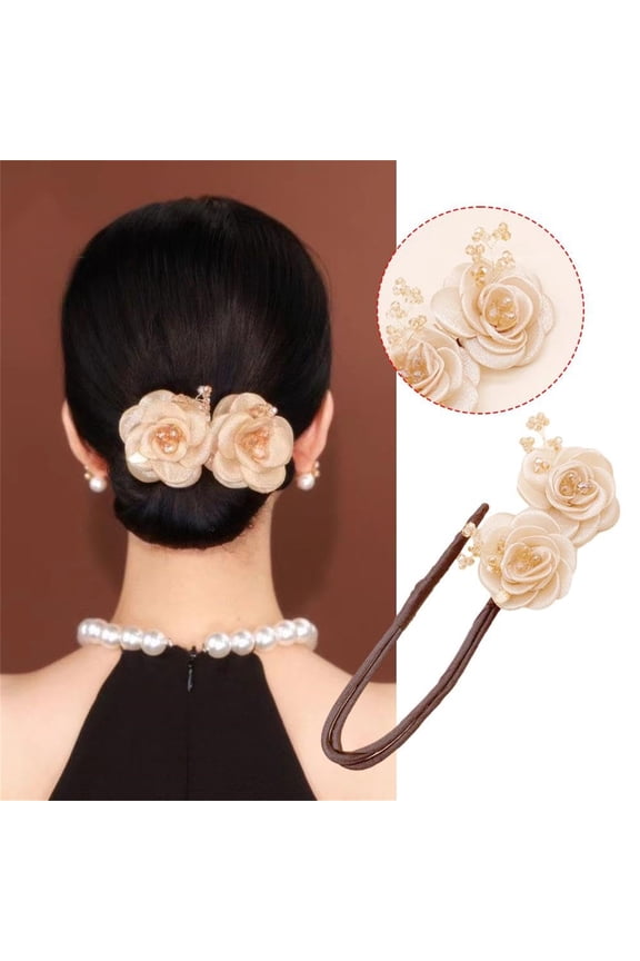 Sheer Fabric Hair Bun Maker Easy Lazy Curler for Women Quick Updo Styling Tool Secure Hold Barrettes Accessories