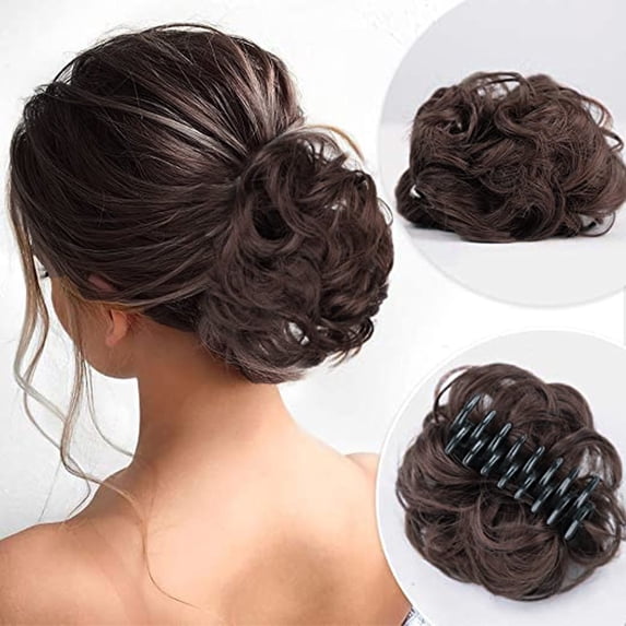 Effortless Instant Updo Styling Tool for Women Natural Messy Bun Hairpiece with Secure Grip Clips