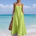 thumbnail image 1 of Effortless Summer Bohemian Dress for Everyday Wear Lightweight Loose Fit Sleeveless V-Neck Free Classic Green 3XL, 1 of 8