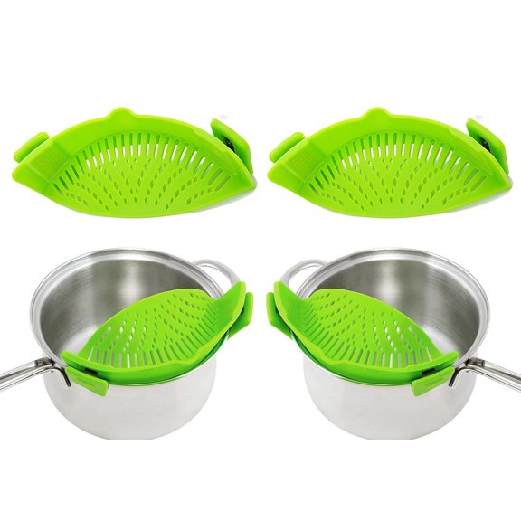 Effortlessly Strain Your Food with Our Snap-On Heat-Resistant Silicone Kitchen Strainer (2-Pack)