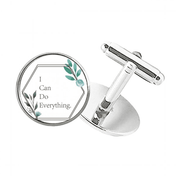 Efforts Affirm Border Round Button Cuff Clip Stud Cufflinks