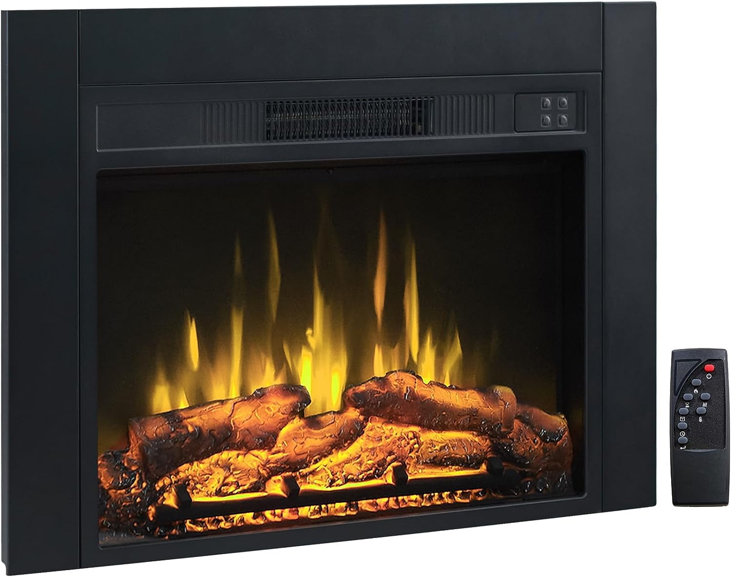 Adam Black Painted Electric Fireplace Insert with Remote Control